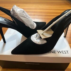 Nine West Elegant Black Slingback Heels